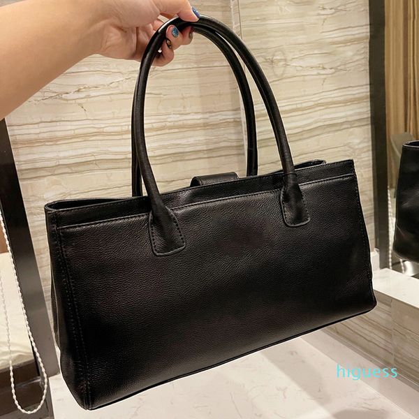 

designer- fashion women bag classic underarm bags genuine leather cowhide hard handle totes shoulder street shopping bags