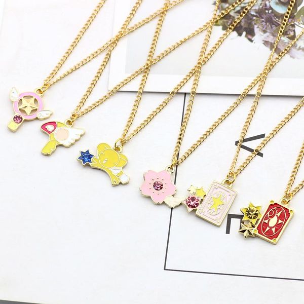 

pendant necklaces fashion cartoon animal cute bird cherry blossom card necklace girl a variety of styles optional, Silver