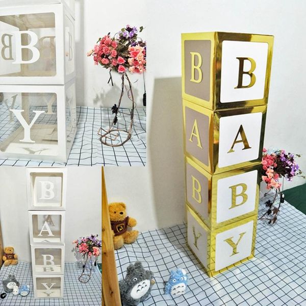 

party decoration golden transparent name box letter balloon happy birthday kids