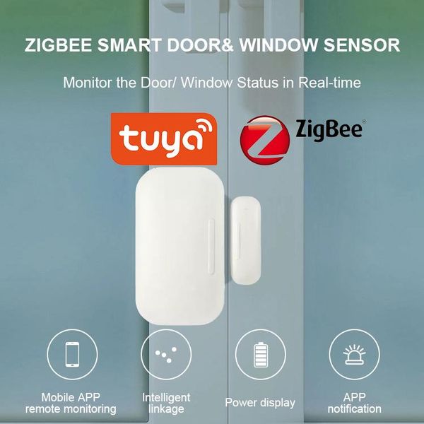 

smart home control tuya zigbee/ wifi door sensor open / closed detectors compatible with alexa google ifttuya/smar tlife app
