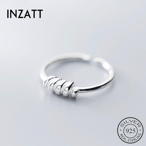 

cluster rings inzareal 925 sterling silver geometric adjustable ring for fashion women party fine jewelry minimalist classic accessories, Golden;silver