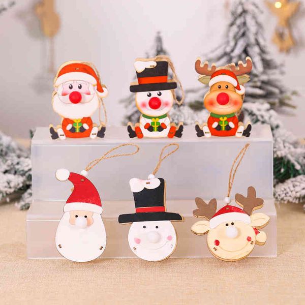 

new luminous wooden doll pendant christmas tree trinket decoration supplies