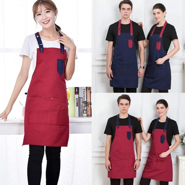 

aprons durable anti-oil bib housework kitchen cooking supply with pockets