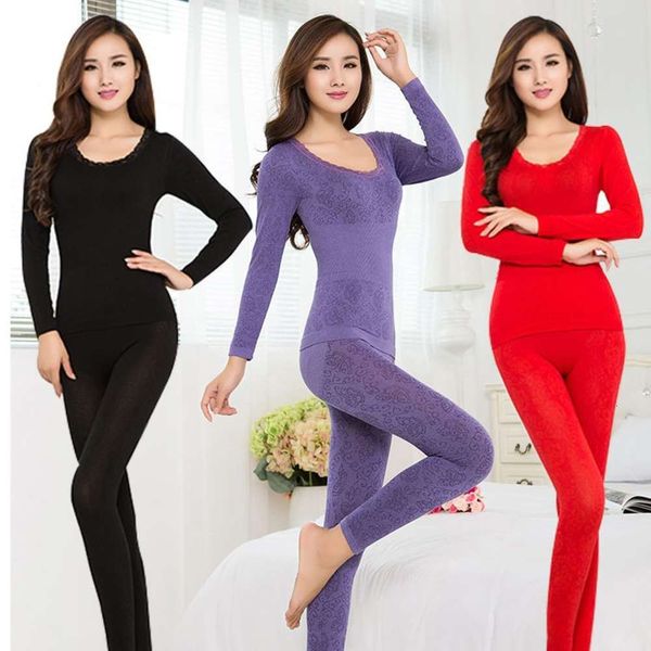 

warm underwear women's slim body suit in autumn and winter, Black;pink