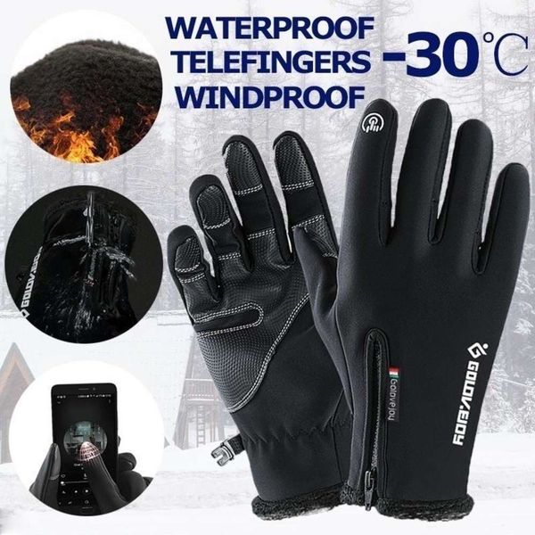 

30 degree winter warm anti-skid touch screen outdoor motorcycle snow windser gloves, Blue;gray