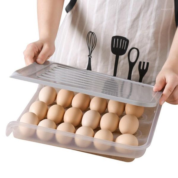 

storage bottles & jars egg box with lid compartment shelf single-layer tray plastic