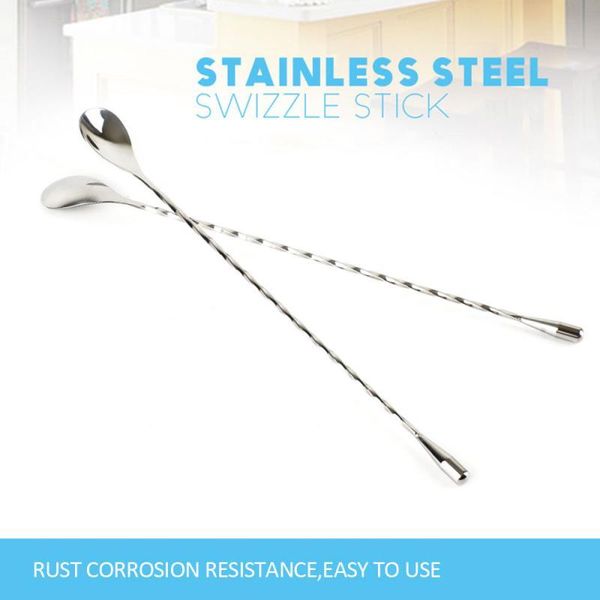 

spoons 1pcs stainless steel bar mixing spoon cocktail spiral pattern long handle tea coffee teaspoon supplies