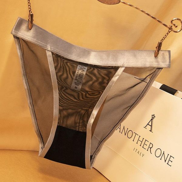 

women's panties high - end french non trace super thin gauze breathable lace underwear female cotton low waist briefs, Black;pink