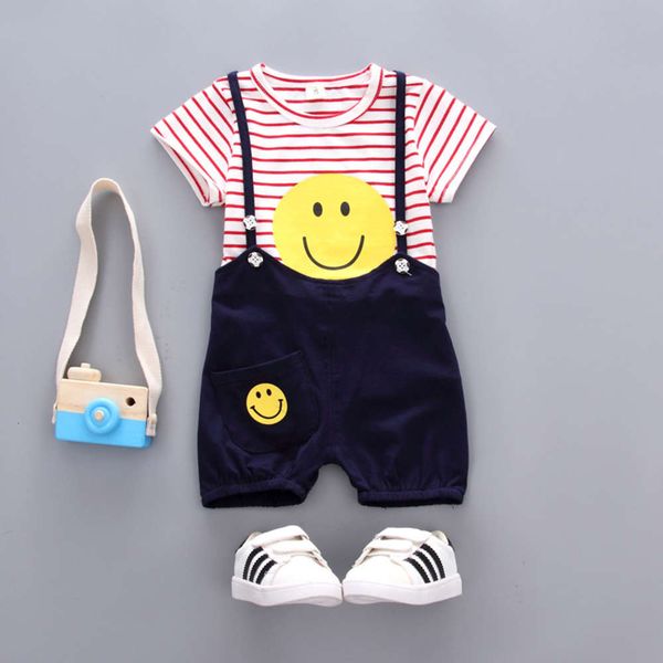 

children's 2021 new baby 4 1 year old girl 3 clothes 2 boys' summer suit, Blue