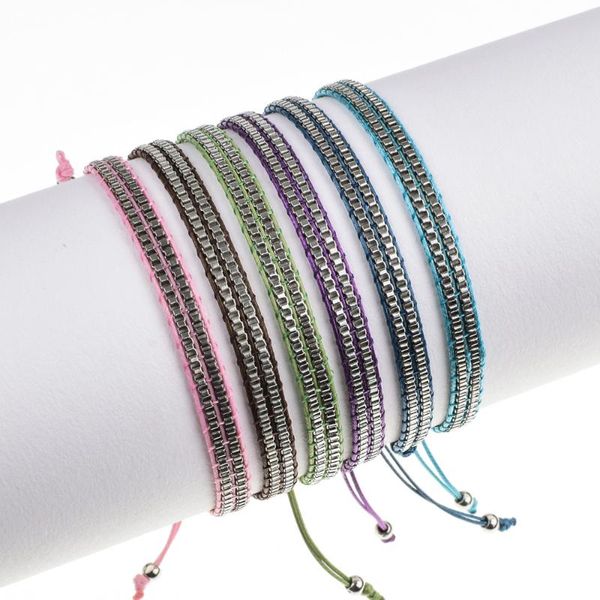 

tennis weave boho handmade braided bracelets for women pattern adjustable rope bracelet vintage colombia wayuu jewelry, Golden;silver
