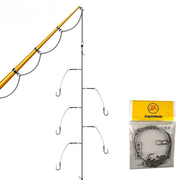 

fishing hooks 6# -12 # 5 leather fishhooks stainless steel rigs single hook combination swivel tackle lures pesca baits
