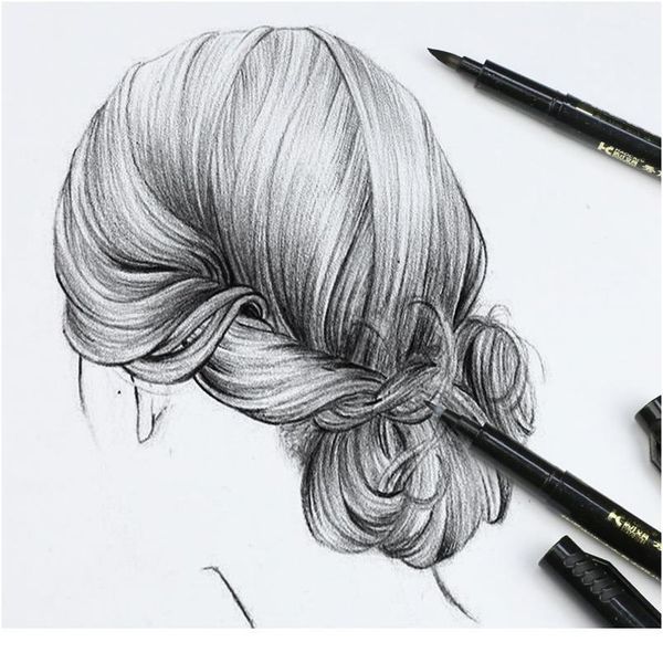 

6pcs hand lettering calligraphy pen set drawing writing signature learning extra fine brush markers art supplies school qylqyo
