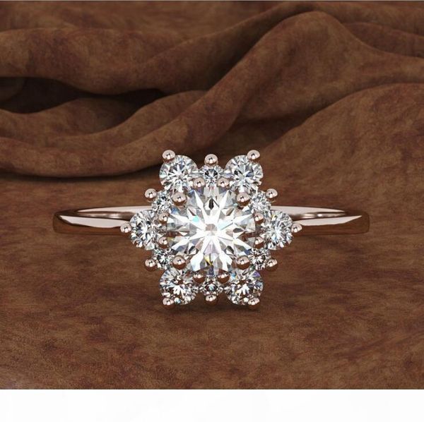 

european and american accessories creative diamond snowflake zircon ring wholesale female, Silver