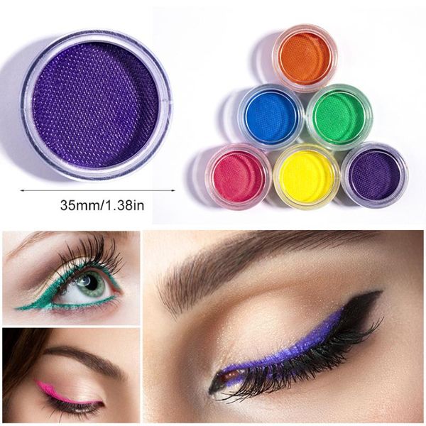 

eyeliner color fluorescent festival carnival face luminous painted body paint coloured eye liner cream makeuptslm1