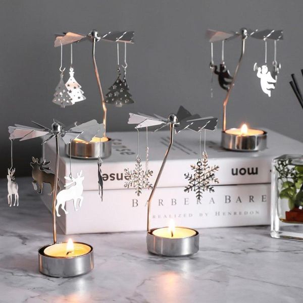 

candle holders nordic luxury romantic rotating candlestick ornaments household candlelight dinner props creative table decoration lantern gi