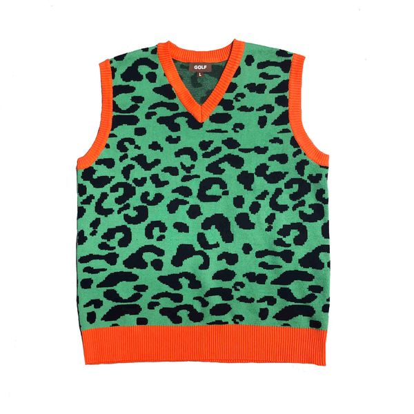 

men's vests leopard men luxury golf camouflage le fleur tyler the creator knit casual sweaters vest sleeveless asian size drake #m14 l8, Black;white