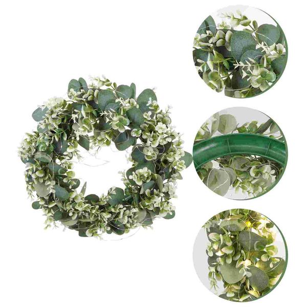 

decorative flowers & wreaths 1pc eucalyptus leaf decor simulation plants garland home glowing wreath adorn