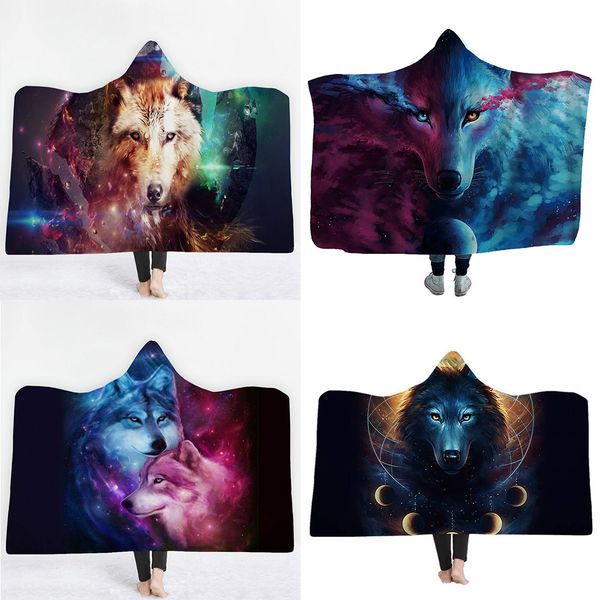 

blanket wholesale star wolf hooded blanket 3d digital printing gift office sofa cover lunch break can be ordered