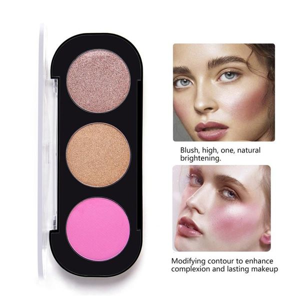 

blush 3-color makeup palette blusher long-lasting waterproof face powder maquillaje n