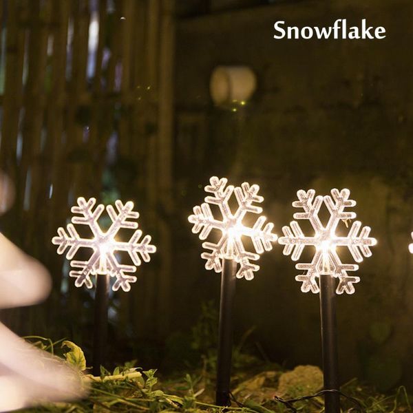 

party decoration christmas tree series creative led lawn light outdoor garden decor landscape solar cartoon snowflake ground platform lamp