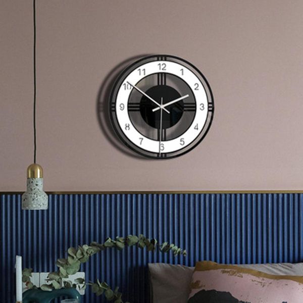 

wall clocks nordic style wooden clock silent transparent acrylic home living room corridor study decoration