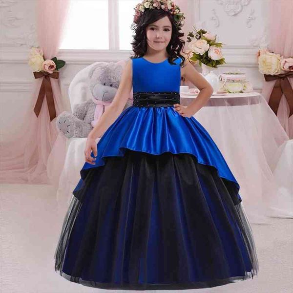 

kids dresses for girls white flower kids girls princess bridesmaid pageant gown birthday party wedding dress for girl clothes, Red;yellow