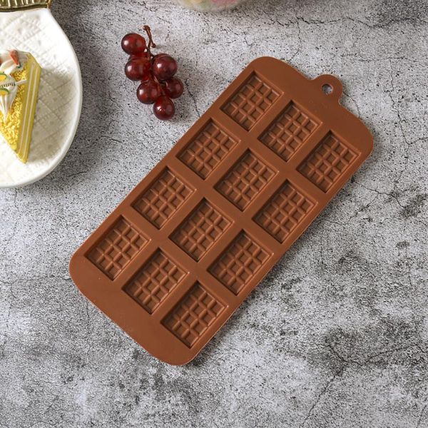 

baking moulds 12 grid waffle chocolate silicone mold fondant pastry candy bar diy cake reusable kitchen accessories