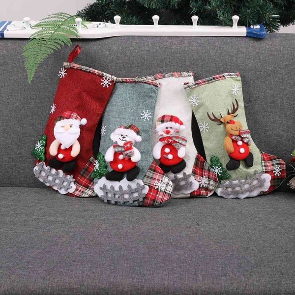 

christmas decorations socks gift bag decoration props santa snowman large candy