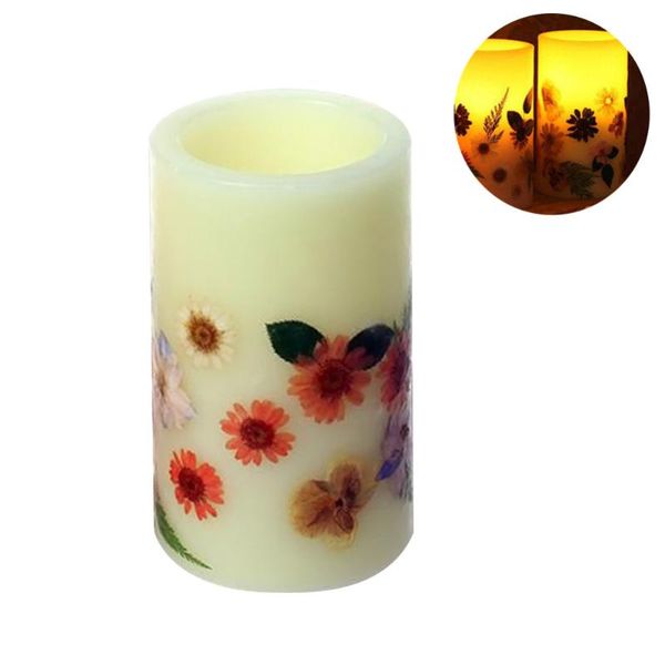 

simulation scented candle electronic flower wax light decorative night party supplies (yellow) candles