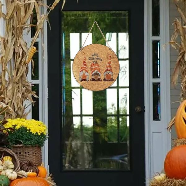 

decorative objects & figurines creatives festival doorplate decoration wooden home decor halloween decorations for faces covered pumpkin