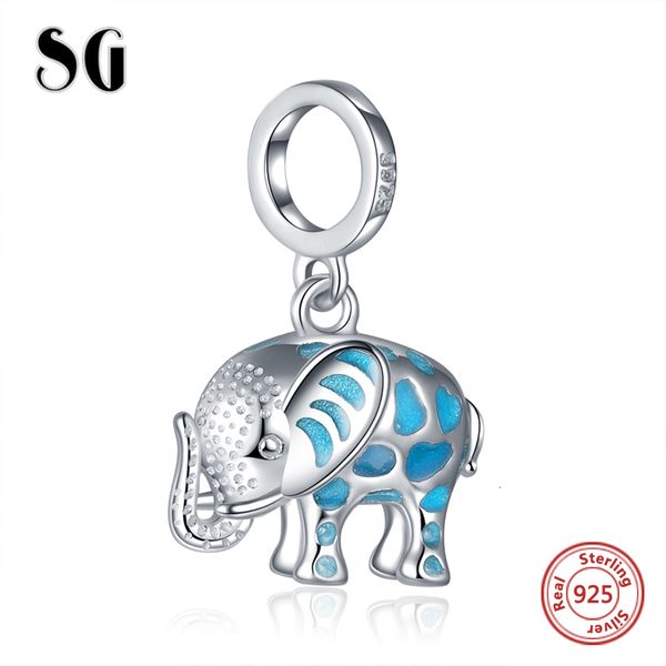 Fit autêntico Pandora Pulseira Beads 925 Prata Bonito Incandescência Elefante Metal Animal Charms ou Pingente para DIY Mulheres Presente q0531