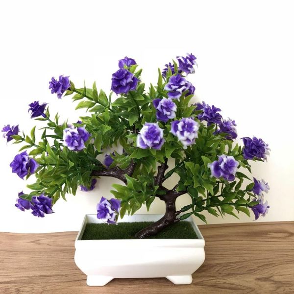 

decorative flowers & wreaths artificial fake plants with pot welcoming pine bonsai simulation potted plant ornament home decor