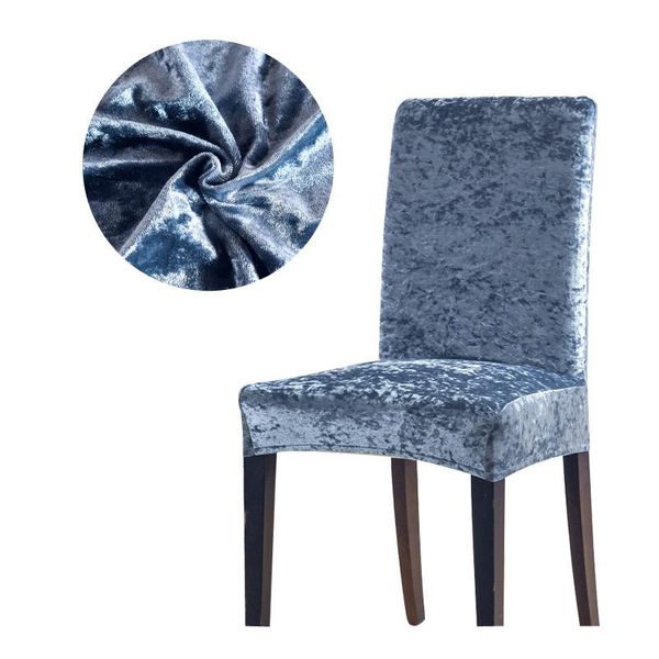 

solid color stretch event wedding velvet dining table and chairs covers living room set of with back seat case 1/4/6pieces