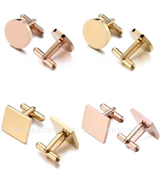

cuff link and tie clip sets 5pairs/lot stainless steel drawing links gold/rosegold/black suit cufflinks simple business style men's jew, Silver;golden