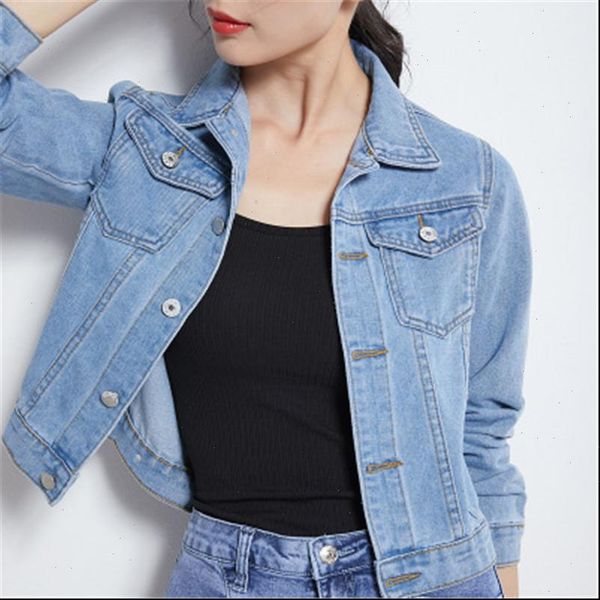 

denim jackets womens coat casual long sleeve short jeans jacket for ladies denim coat women jeans jacket female clothing, Black;brown