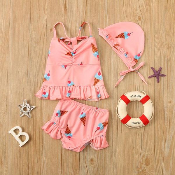 

one-pieces baby swimwear for born infant girls bikini kids swimsuit beachwear shorts hat outfits bathing suit, Black