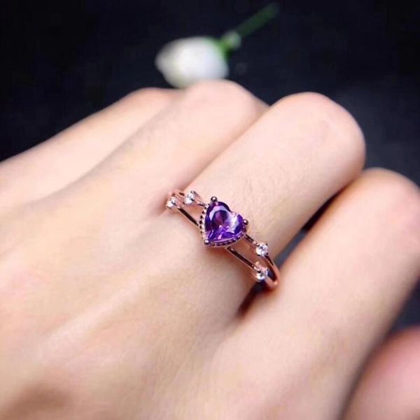 

wedding rings fashion classic heart ring women natural zircon stone simple copper statement jewelry accessories, Slivery;golden