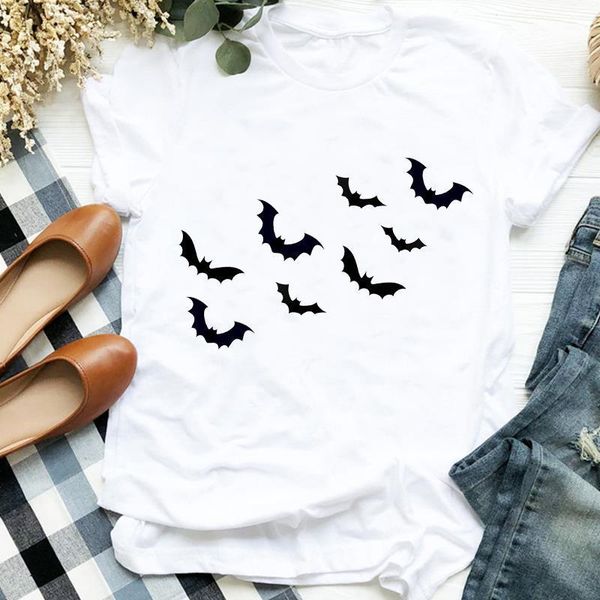 

women lady but printing camisetas autumn fall halloween print tshirt shirt clothes graphic female t tee womens t-shirt, White