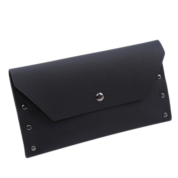 

wallets fashion women rivet retro long wallet multiple cards holder clutch purse pu leather female, Red;black