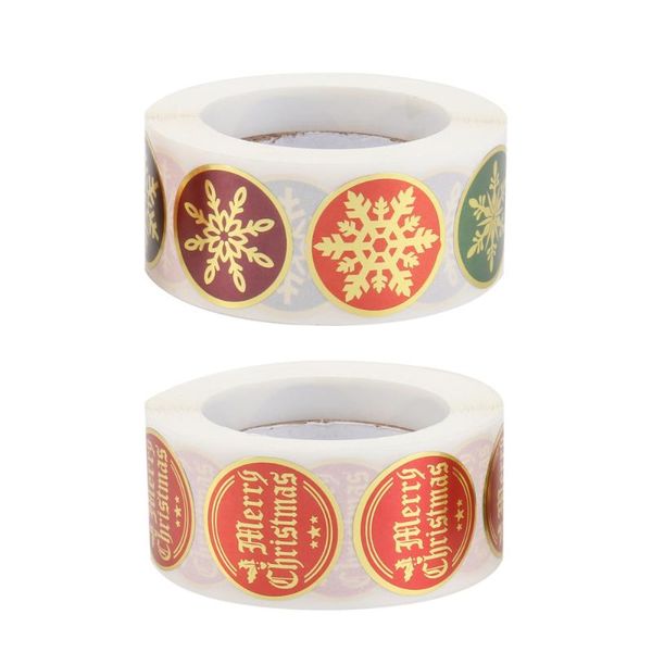 

gift wrap 2 rolls christmas labels self adhesive gilding stickers packaging sticker
