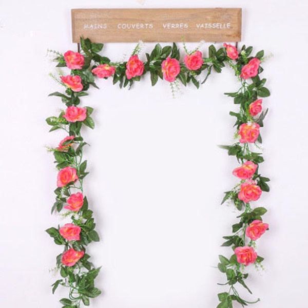 

decorative flowers & wreaths 2.2m artificial silk rose flower wisteria vine rattan hanging garland for wedding party home garden decoration