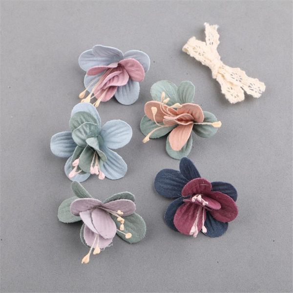 

hair clips & barrettes trendy handmade jewelry garment flowers diy girls headband bow center decor 50pcs 20pcs floral patch sticker craft, Golden;silver