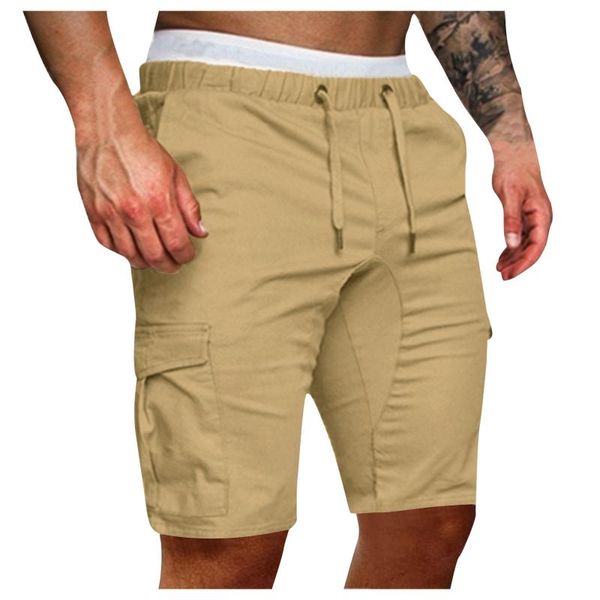 

men's shorts mens military cargo summer casual beach loose work short pants multi-pocket sports fitness, White;black