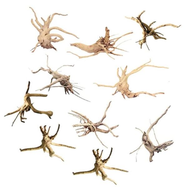 

decorations aquarium driftwood 10-piece wood ornament natural branches 5.9"-7.9"