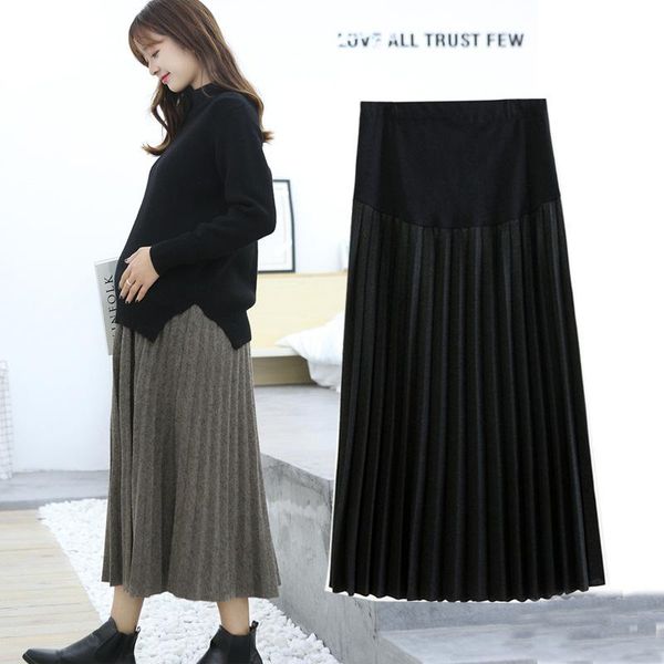 

skirts pregnant woman thin skirt woolen bouffancy support abdomen half-body the clothes pregnancy will parachute, Black