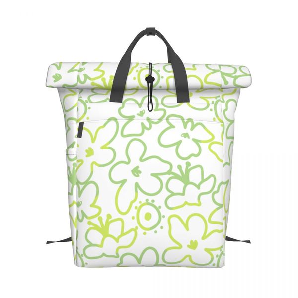 

outdoor backpack green sunny fresh flower print pattern bags high capacity store a variety of items fashion