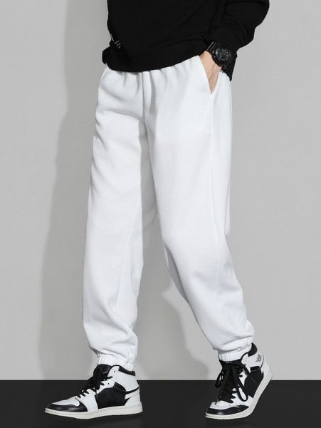 

men slant pocket carrot pants 421h#, Black