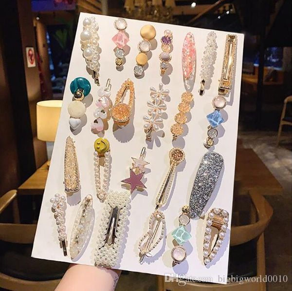 

33 popular pearl hair clips fashionable woman summer hair accessories hair ins hairpins bb clip styling tools barrettes headwear highquali, Golden;silver