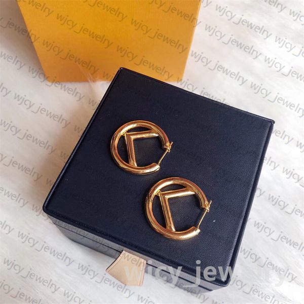 

letter design earrings stud circle simple hoop earring new elegant fashion for woman 7 option, Golden;silver