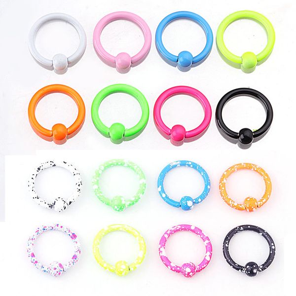 

10pc/lot color mixed card ball nose ring stainless steel labret lip ring piercing jewelry women fashion, Silver